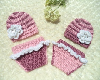 Tenues d'accessoire de photo de fille jumelle, tenues jumelles de fille de bébé, tenue d'hôpital de jumeaux de bébé, tenue de filles jumelles de nouveau-né, cadeau de douche de bébé de filles jumelles, rose