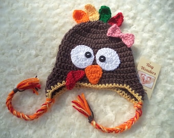 Baby Turkey Hat Diaper Cover , Crochet Turkey Beanie, Baby Thanksgiving Outfit, Hat Baby Turkey, Hat Fall hat Baby Turkey Hat