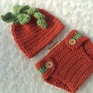 Baby Pumpkin Outfit Newborn Crochet Pumpkin Outfit Baby Pumpkin Costume Baby Boy Halloween Costume Newborn Boy Photo Outfit Girl Photo Prop