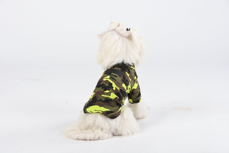 Dog Shirt PetMan Green and Yellow Camouflage Dog T-Shirt Dog Clothes Dog Tee