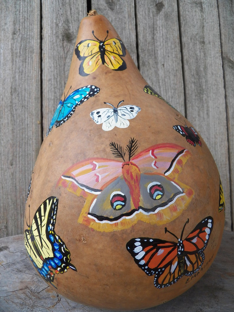 Hand painted dried gourd birdhouse for indoor or outdoor use Etsy