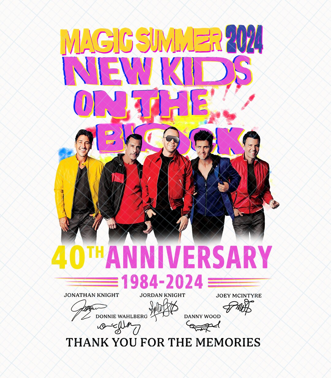 New Kids on the Block PNG, NKOTB 2024 Png, the Mixtape Tour PNG, on the