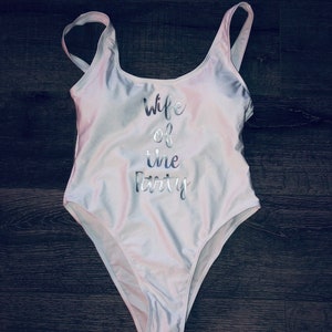 One Piece Swimsuit | Custom Text | Bride Bathing Suit | Bridesmaids | Bride Squad Bathing Suit | Squad Swimming Suits | Personalized Swim