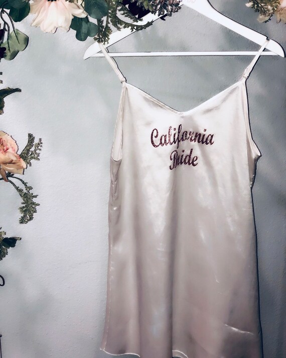 Women's Night Gown | Satin Sleepwear | Personalized Bride | Wedding | Newlywed | Wife | Custom | Bridal Gift | Women Sleepwear |