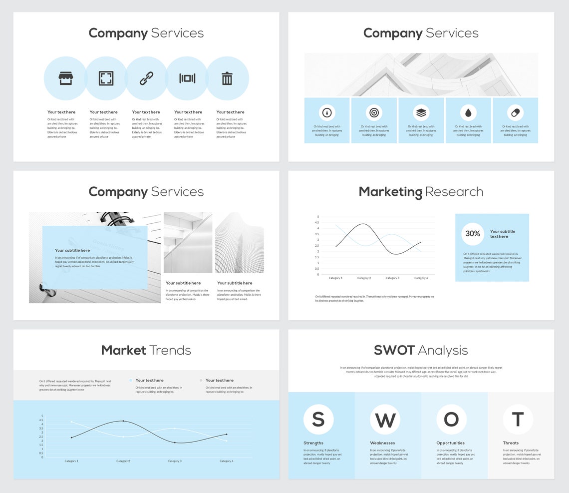 Light Blue Google Slide Presentation Template Etsy