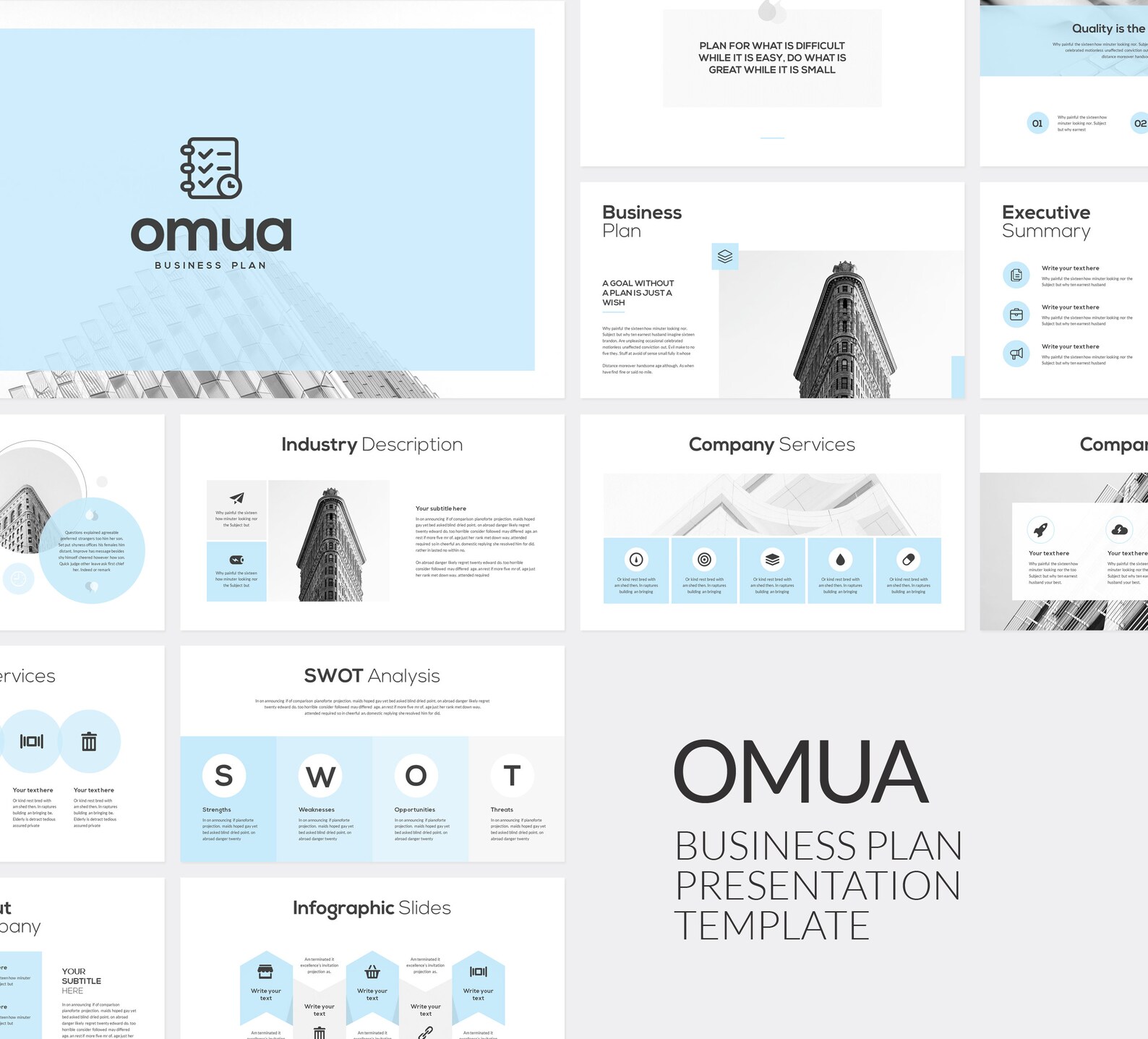 Light Blue Google Slide Presentation Template Etsy