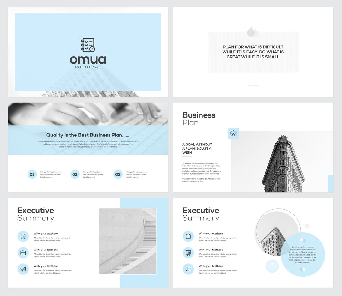 Light Blue Google Slide Presentation Template Etsy