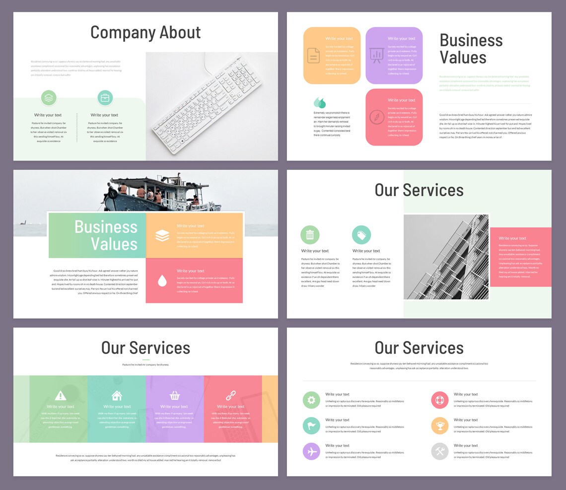 Látex Colorida plantilla de presentación de PowerPoint Etsy