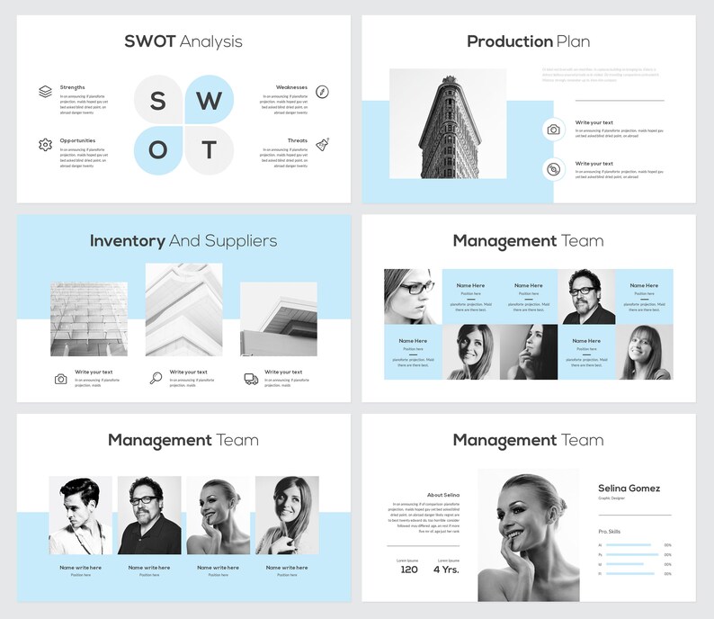 Light Blue Google Slide Presentation Template Etsy