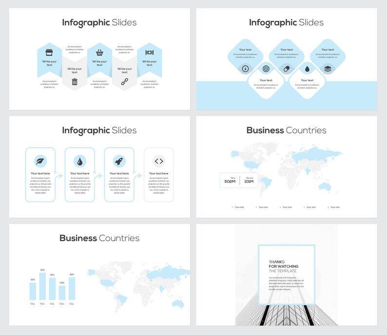 Light Blue Google Slide Presentation Template Etsy