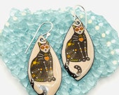 Sugar Skull Cats Handmade Sterling Silver Ear Wires