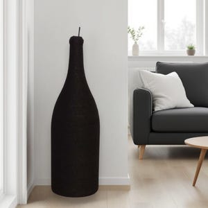 Handmade Extra Large Black Floor Vase: Jute Rope Decor (21.65 feet)
