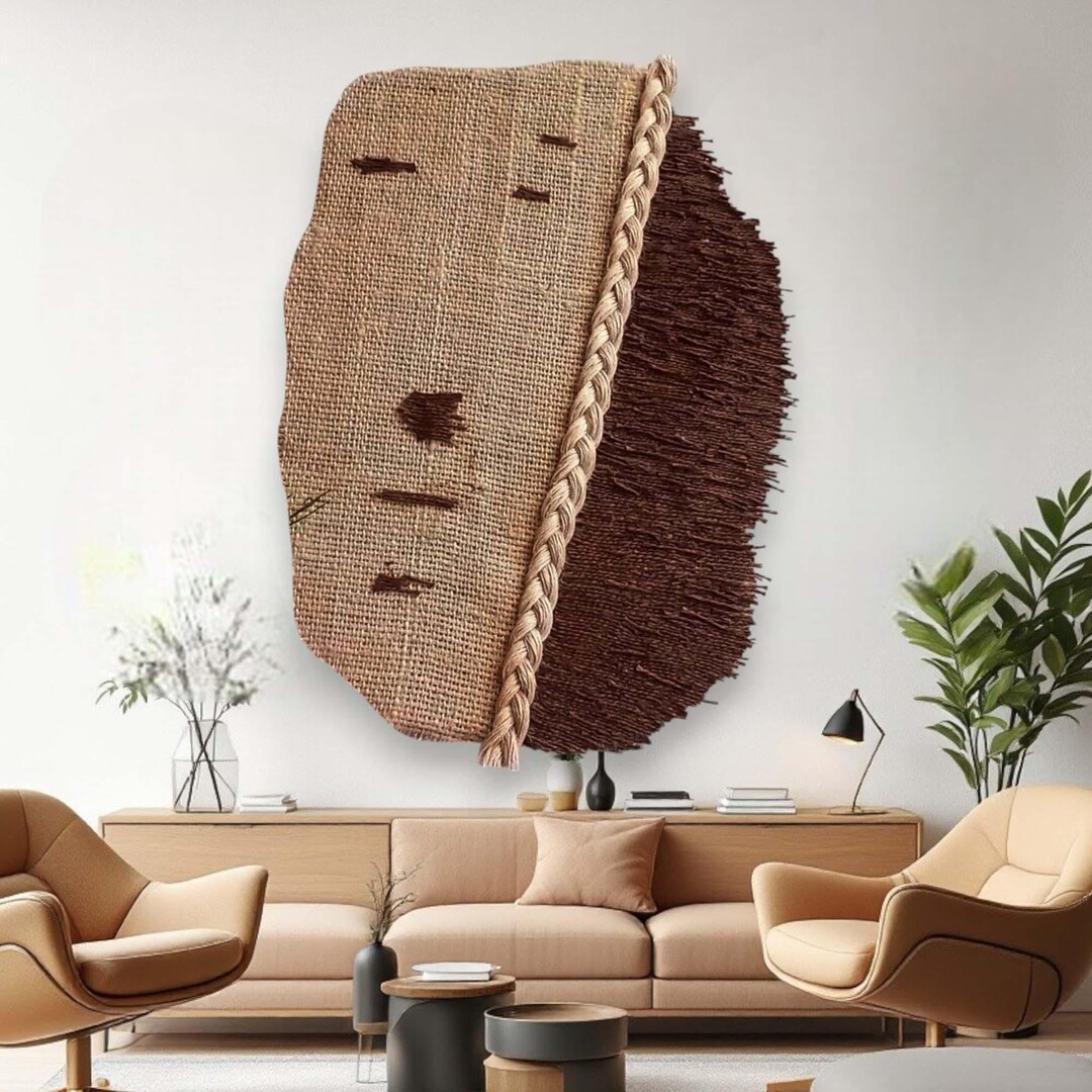 Large Sisal Fiber Art: Woven Wall Hanging, Modern Rope Decor - Etsy