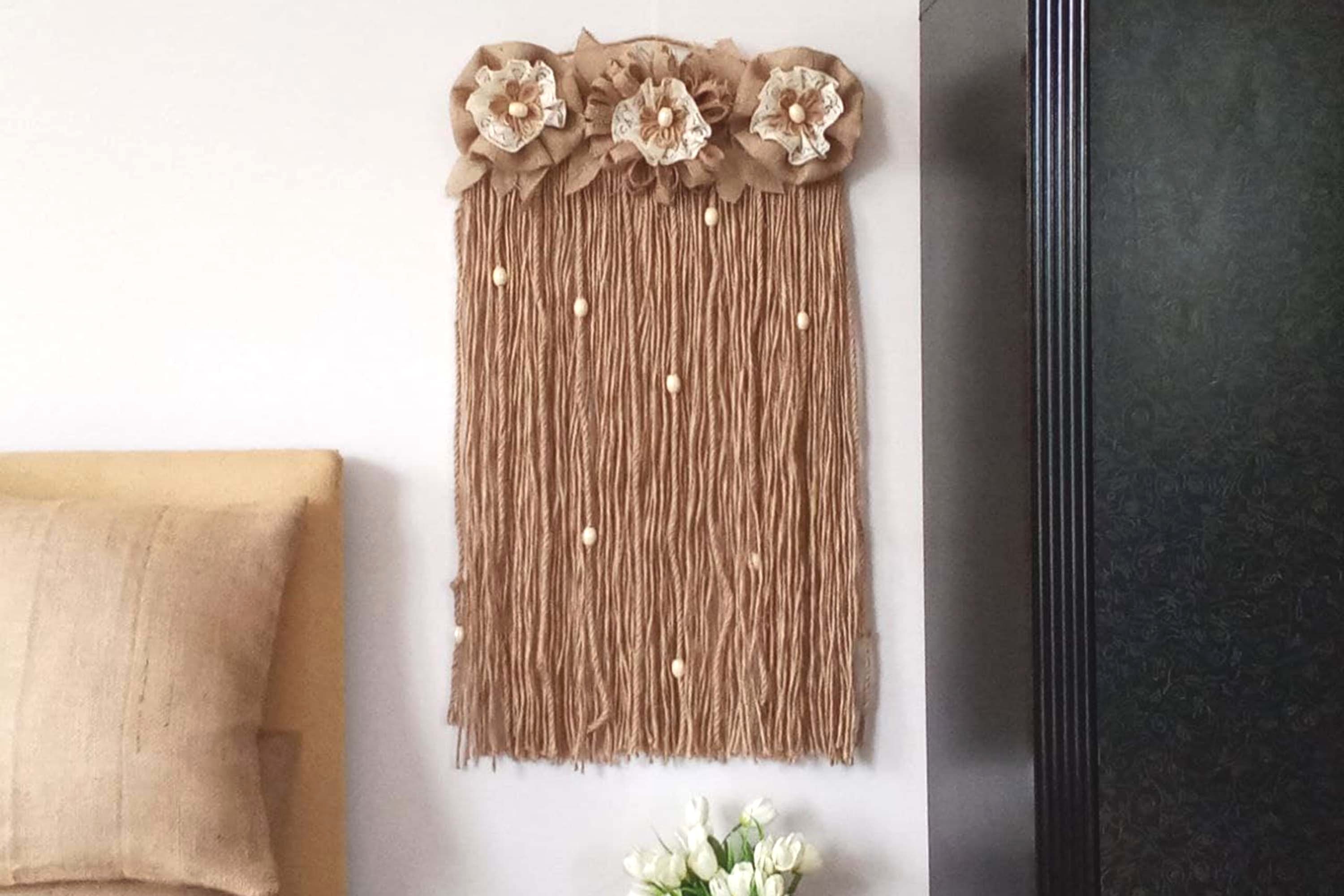 Long narrow wall art Boho apartment décor Macrame wall hanging Etsy
