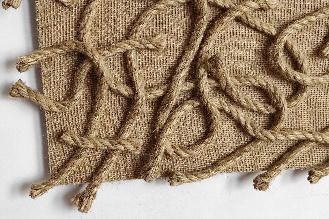 Rope art painting artwork wall hanging wallhanging modern Etsy