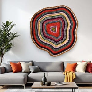 Colorful Fiber Art Tapestry: Boho Woven Wall Hanging