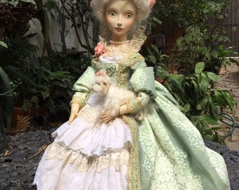 Art wooden doll Elizabeth, Baroque style