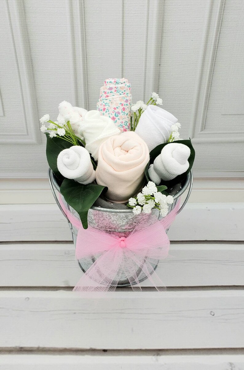 Baby Girl Layette Bouquet New Mom Flowers Unique Baby Gift Etsy