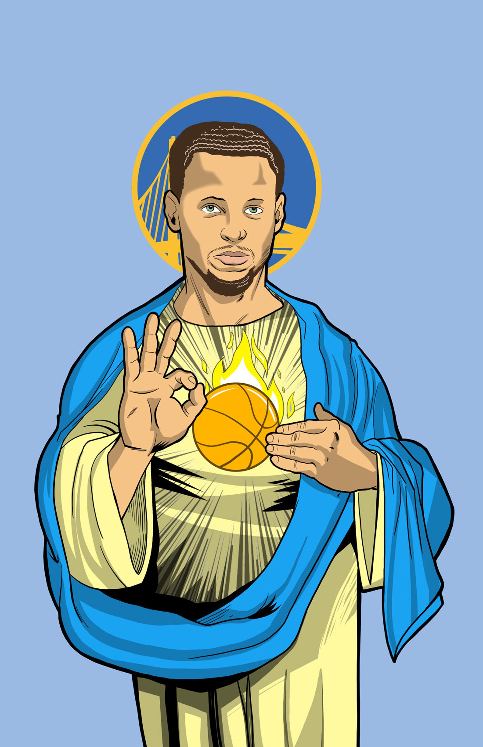 Basketball Jesus Print Etsy