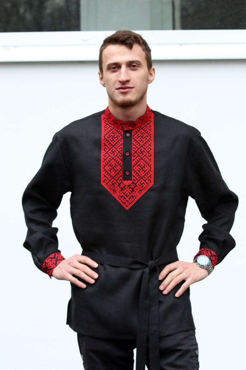 Russian clothing pagan shirt men Kosovorotka folk bohemian | Etsy