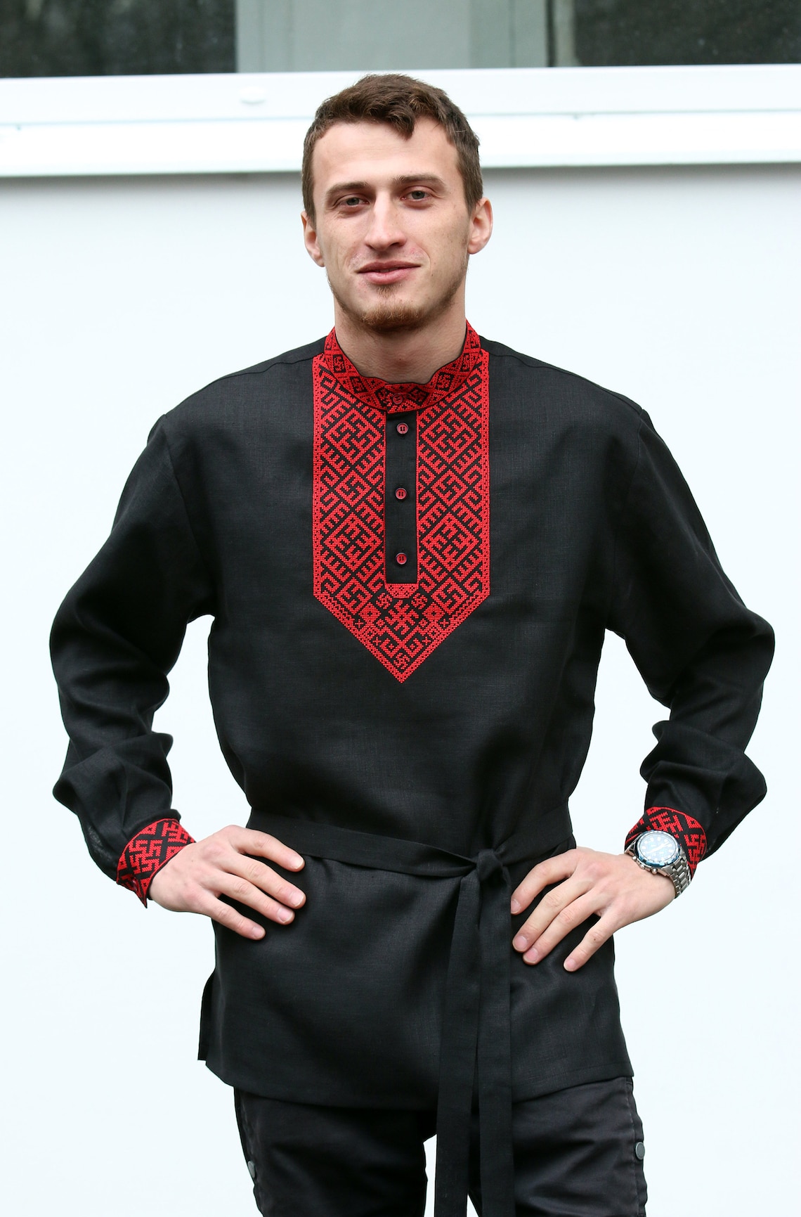 Russian clothing pagan shirt men Kosovorotka folk bohemian Etsy