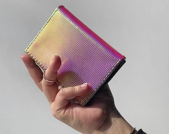 TENDYCOCO Portamonete Iridescente A Forma Di Sirena, Portacarte E Chiavi In Pelle Sintetica Per Ragazze - Rosa