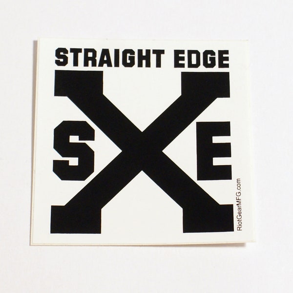 STRAIGHT EDGE sXe screen printed vinyl sticker - 2.75"x2.75" - FREE Domestic Shipping