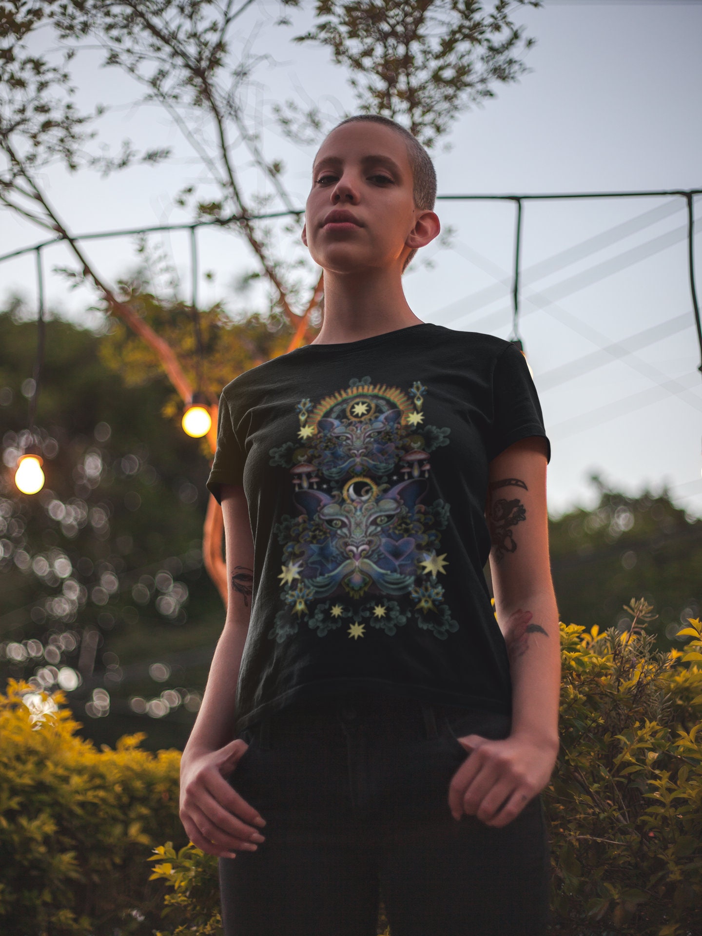 Black Tessellating Fractals T-shirt main image 0