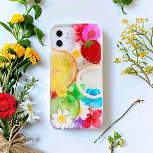 Fruit case,pressed flowers phone case,,iphone 11 12 13 pro max xs max xr 7 8 plus cover floral case,Samsung S20+ S21 ultra note9 case