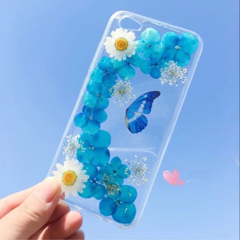 Blue Flower Casepressed Flowers Phone Caseiphone 8 Plus X XS Etsy