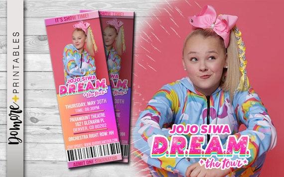 fake jojo siwa ticket representation i dream tour i etsy