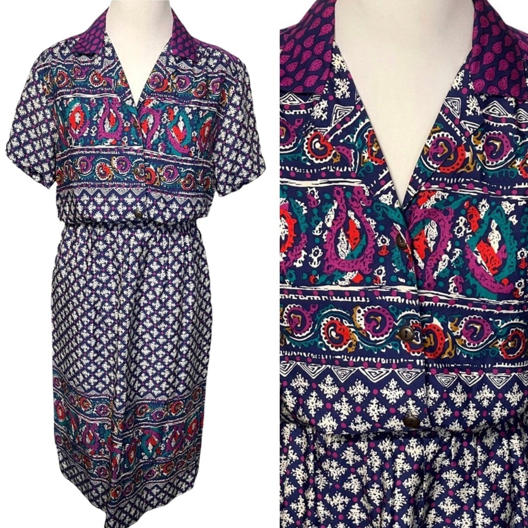 Vintage Laura & Jayne Collection Bright Boho Abstract Etsy