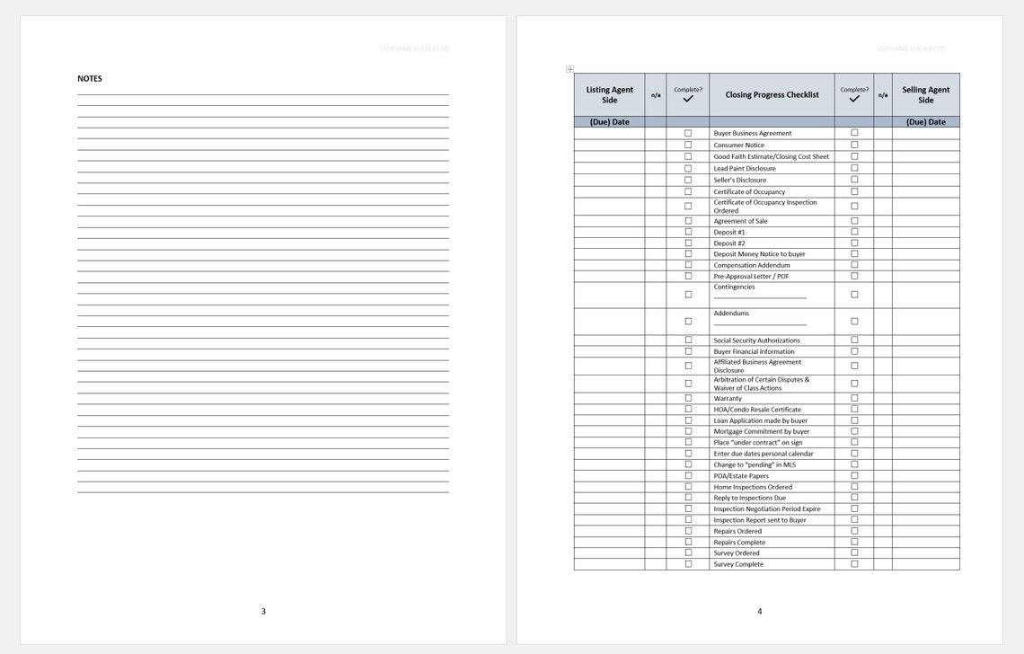 Real Estate Transaction Sheet Checklist PDF Printable 5 pages Etsy Real Estate Transaction Sheet Checklist PDF Printable 5 pages Etsy