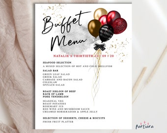 pix Menu Cards For Buffet buffet menu cards etsy
