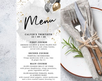 Menu Template Etsy