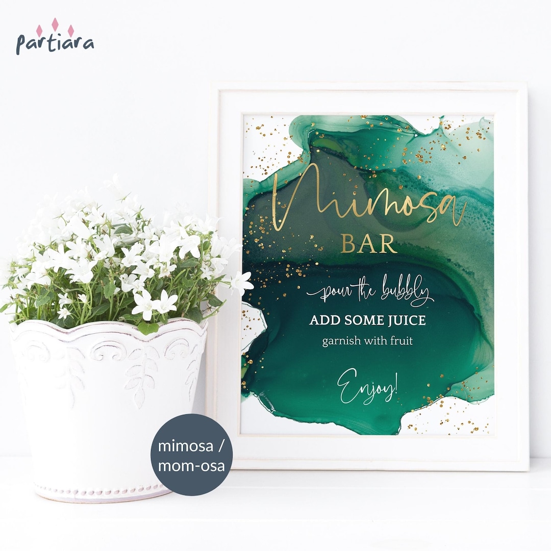 Mimosa Bar Printable Ladies Birthday Mimosas Brunch Party Table ...