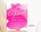 Summer Baby Shower Invitation Template: Girls Hot Fuchsia Pink Party Printable P200