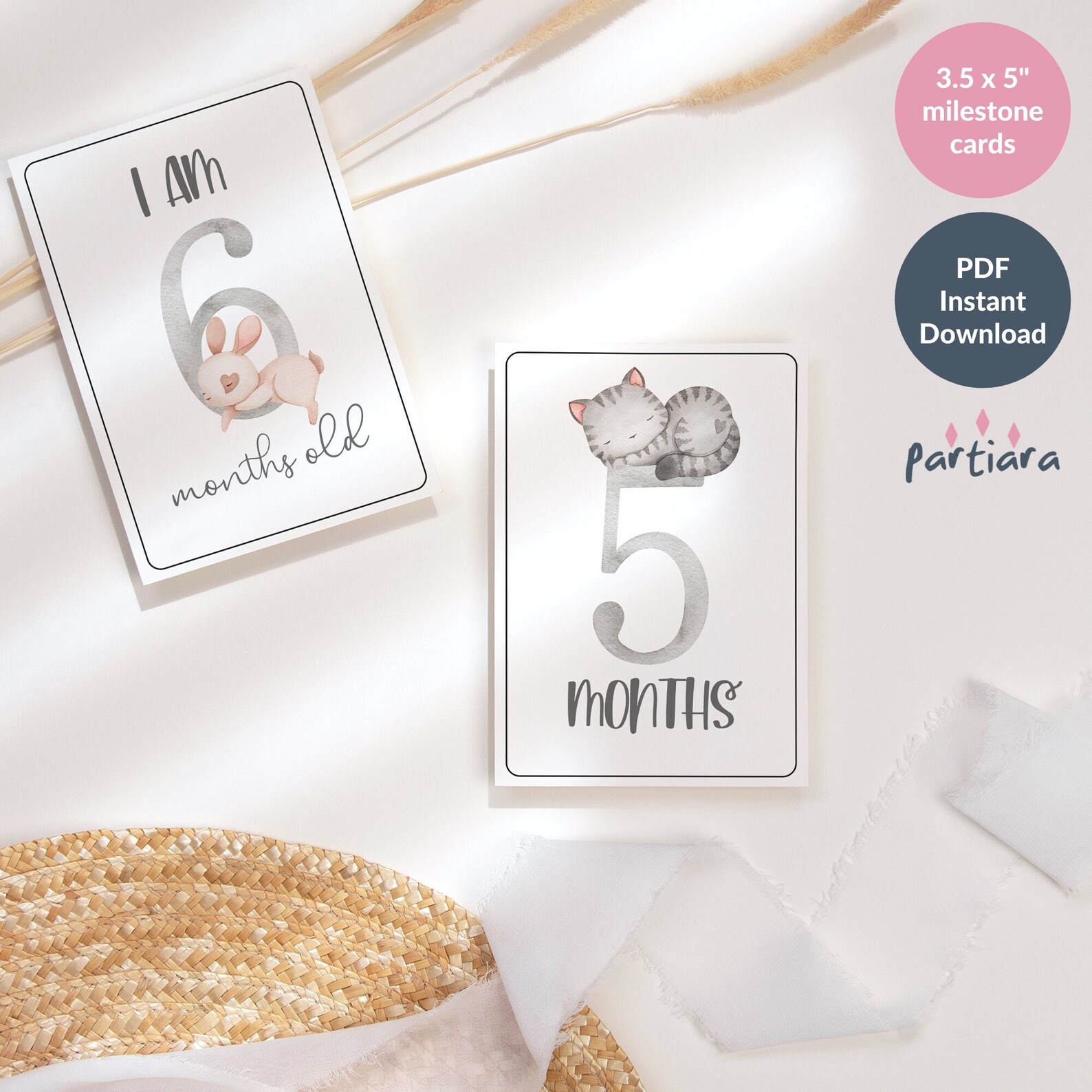 DIY Baby Milestone Cards Printable Gender Neutral Keepsake Photo Props ...