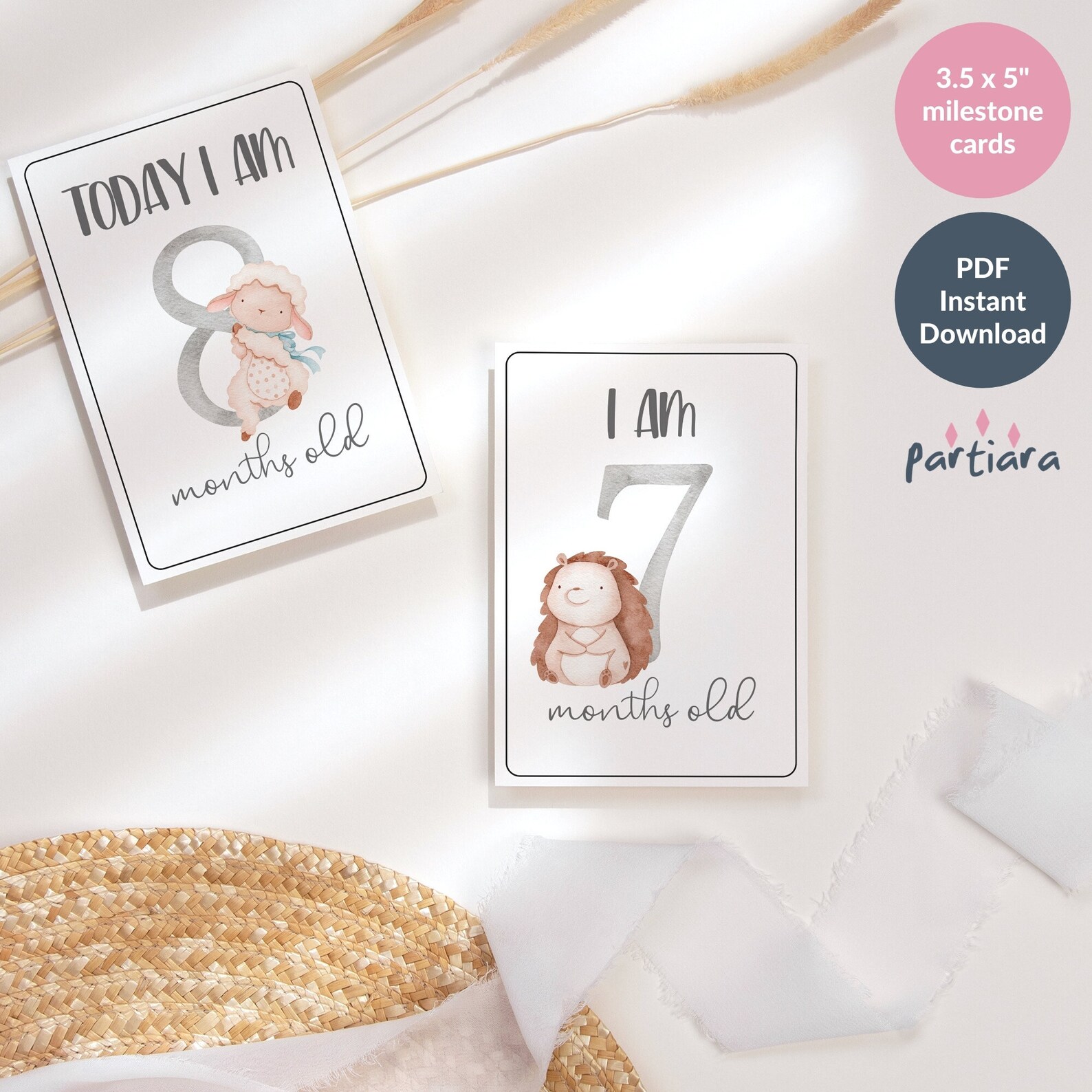 DIY Baby Milestone Cards Printable Gender Neutral Keepsake Photo Props ...