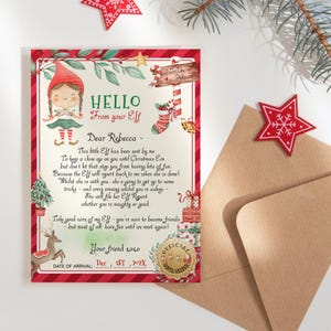 Elf First Arrival Letter, Introduction Letters from Elves, Christmas Activity Game for Girls Printable, Editable Digital Download P191