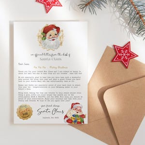 Carta de Papá Noel para imprimir en Navidad, plantilla editable para cartas de Papá Noel, descarga digital de cartas de Papá Noel para hacer tú mismo, cartas de Papá Noel Corjl E P191