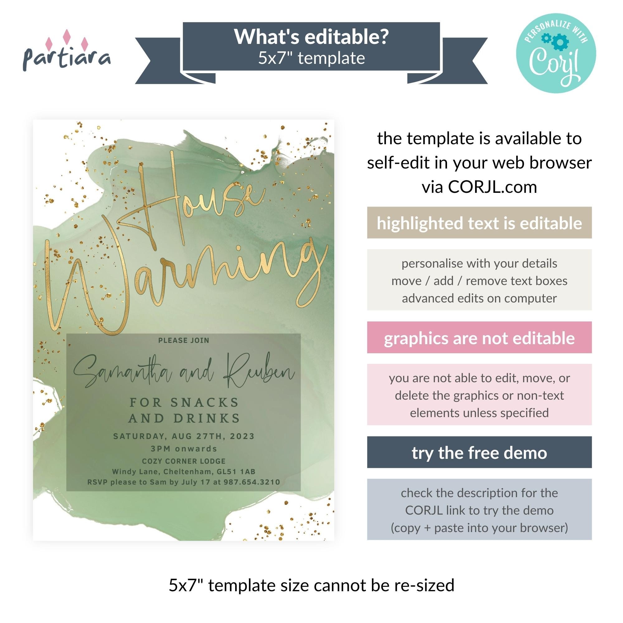 Housewarming Invitation Digital Download, Sage Green House Warming ...