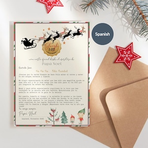 Carta a Santa Claus en español, Cartas para Papa Noel para imprimir, Plantilla Corjl editable, Niño o niña, Descarga digital P191