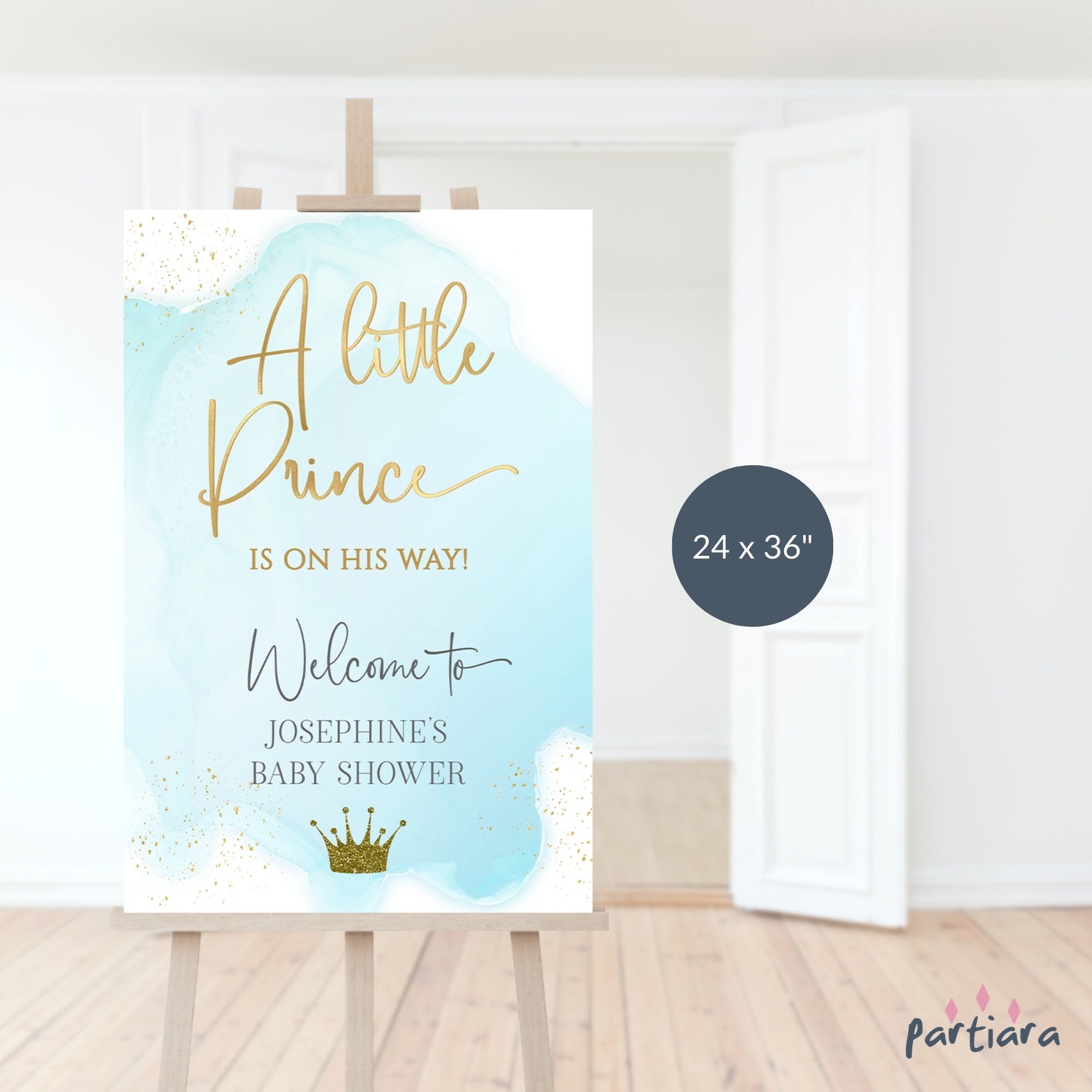 A Little Prince Welcome Sign, Boy Baby Shower Welcome Poster Board ...