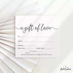 A Gift of Love Gifts Certificate Template, Christmas Gifts Voucher ...
