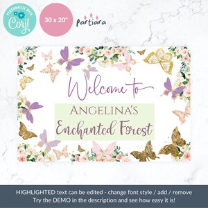 Enchanted Forest Sign Welcome Birthday Party Board Printable - Etsy