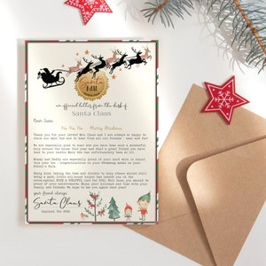DIY Letter From Santa Printable EDITABLE Personalized Father Christmas Letters Brother and Sister Printable Instant Download Template A P191
