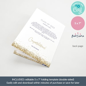 Graduation Program Self Editable navy Blue Gold College High School or University Grad Programs Printable Bi-Fold Booklet Template P631 image 5