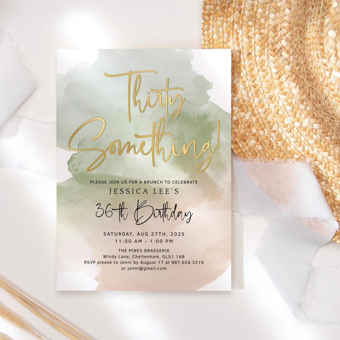 Thirty Something Invite, 30th Birthday Invitation Ladies, Elegant ...