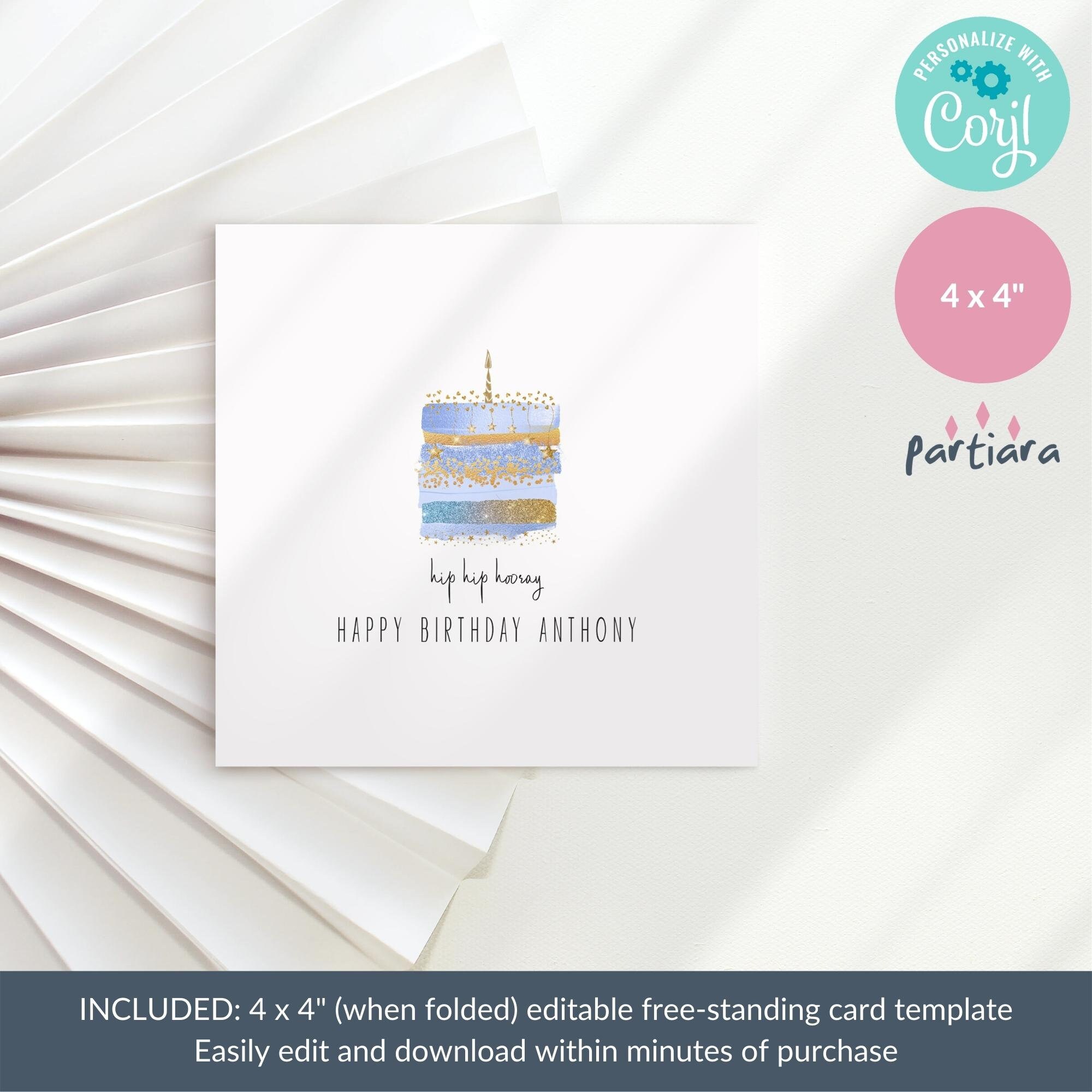 Boy Birthday Card Printable Instant Download 1st Birthday | Etsy